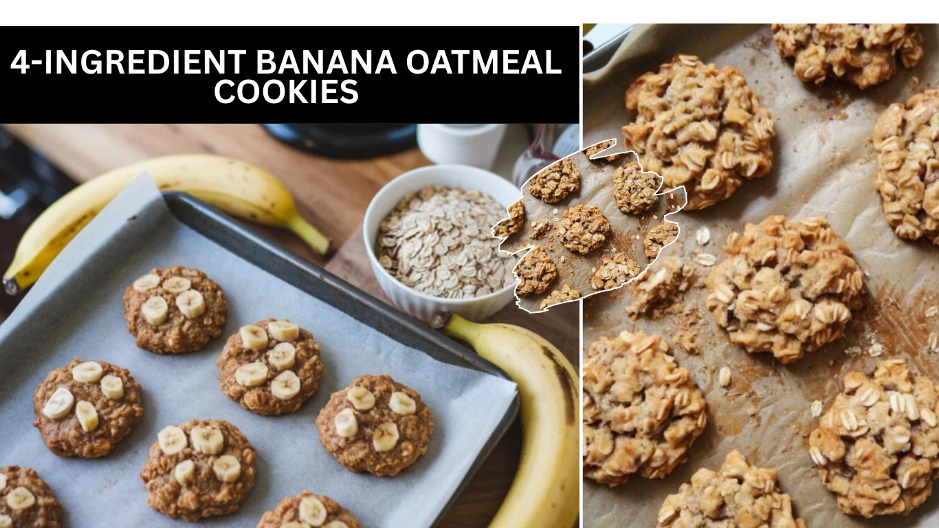 4-Ingredient Banana Oatmeal Cookies