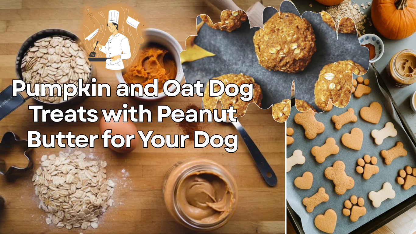 Pumpkin and oat Dog treats with Peanut Butter