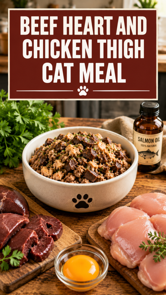 Beef Heart and Chicken Thigh Cat Meal – A Simple, Nourishing Homemade Recipe