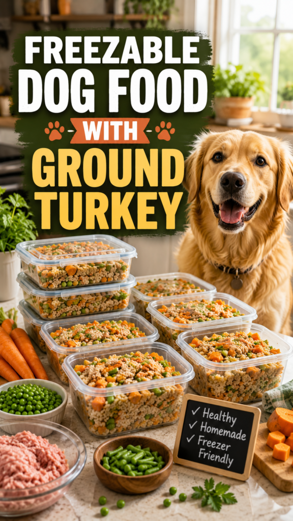 Freezable Dog Food with Ground Turkey (Meal Prep for the Goodest Boy)