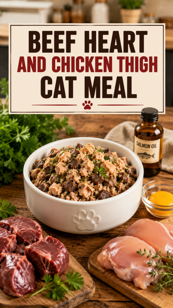 Beef Heart and Chicken Thigh Cat Meal – A Simple, Nourishing Homemade Recipe