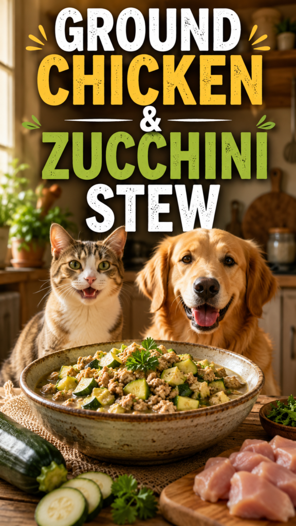 Ground Chicken & Zucchini Stew: A Light and Healthy Meal for Cats and Dogs