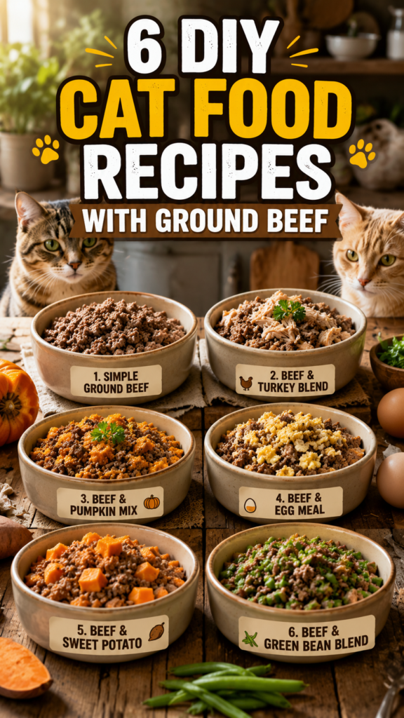 6 DIY Cat Food Recipes with Ground Beef