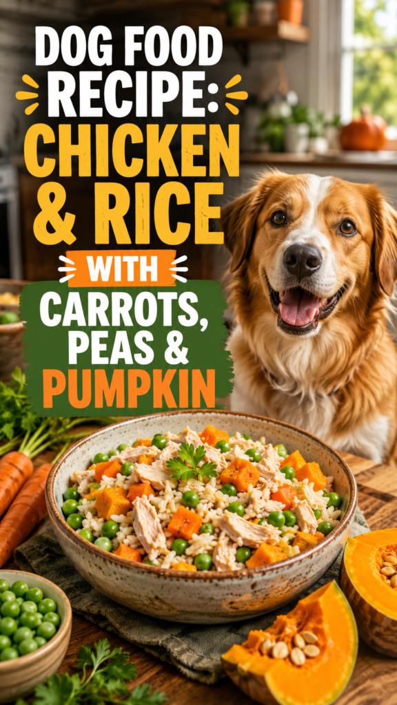 Dog Food Recipe: Chicken & Rice With Carrots, Peas & Pumpkin