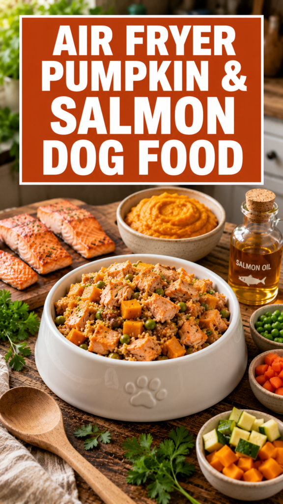 Air Fryer Dog Food Made With Pumpkin and Salmon for Picky Eaters – Simple, Fresh, and Flavorful