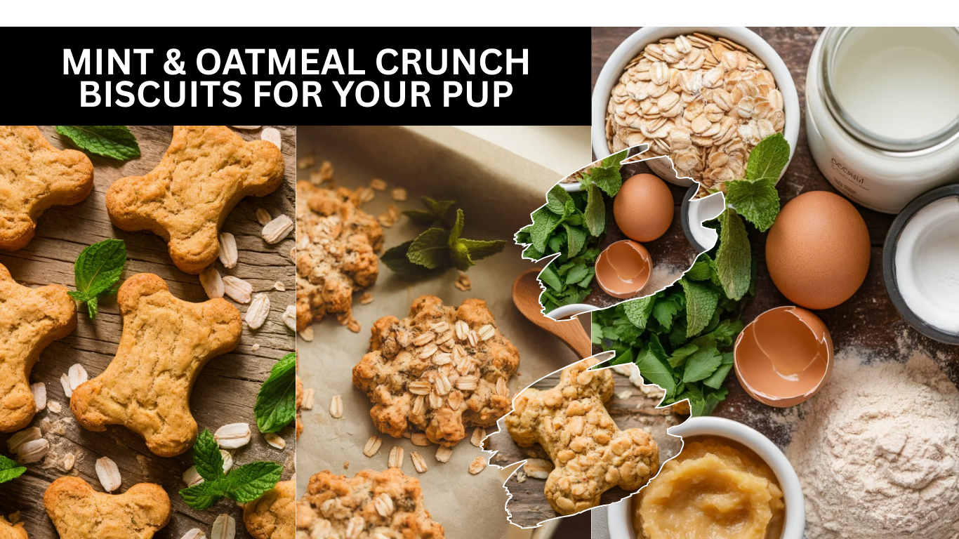 Mint & Oatmeal Crunch Biscuits for Your Pup