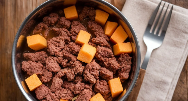 Ground Beef & Sweet Potato Bowl For Dog