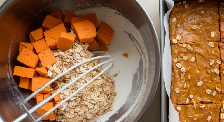 Easy Sweet Potato & Oat Square Dog Treats