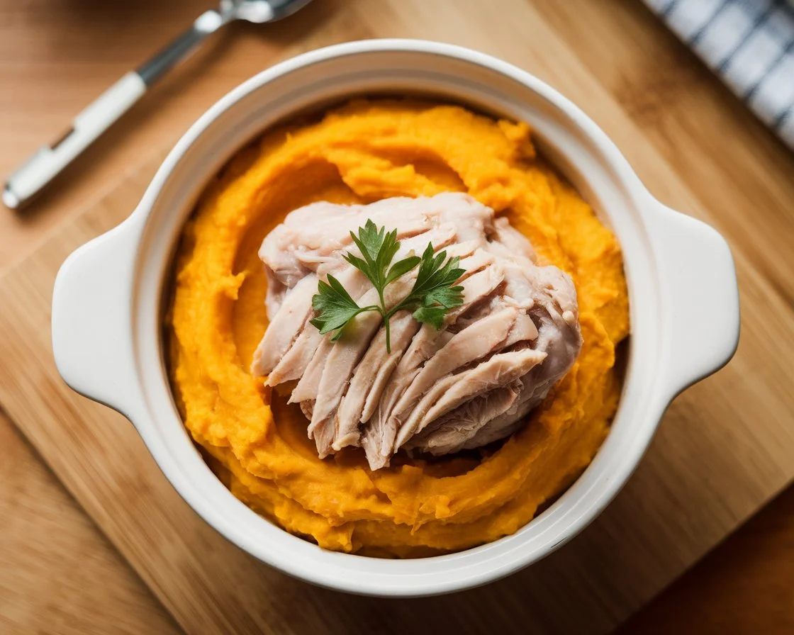 Shredded Chicken Thigh & Pumpkin Mash: A Simple, Nutritious Cat Meal