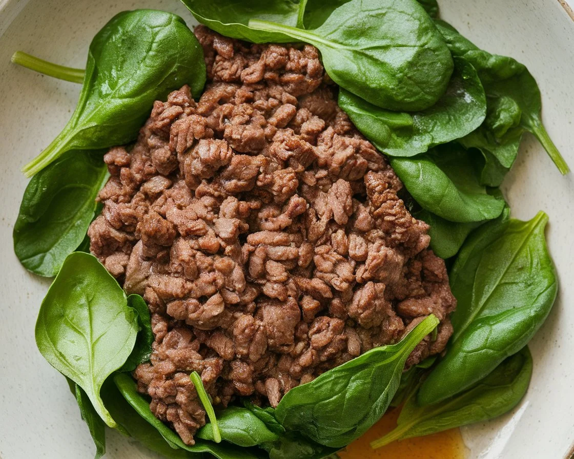 Beef Mince & Spinach Stir: Protein-Packed and Cat-Approved
