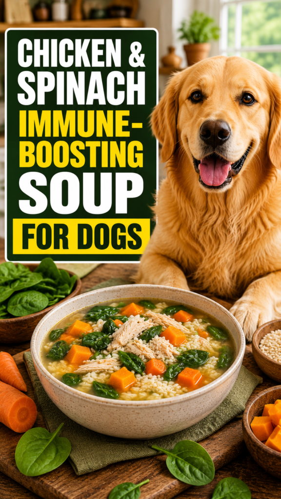 Chicken & Spinach Immune-Boosting Soup for Dogs