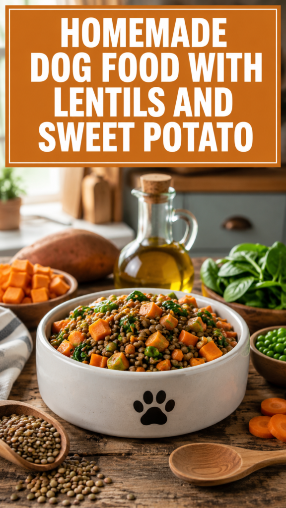 Homemade Dog Food With Lentils and Sweet Potato (Plant-Forward Option) – Simple, Nourishing, and Budget-Friendly