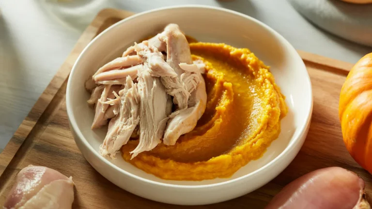 Shredded Chicken Thigh & Pumpkin Mash: A Simple, Nutritious Cat Meal