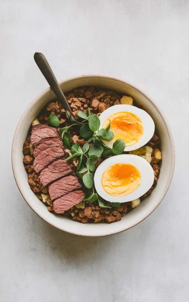3. Beef & Egg Power Bowl