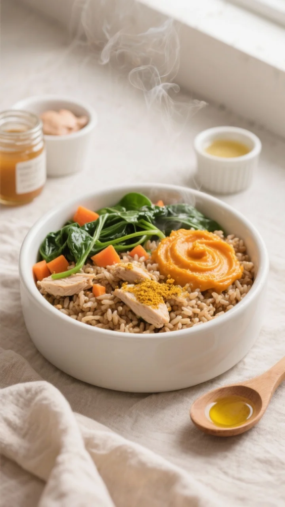 Chicken & Brown Rice Bowl For Sensitive Tummies