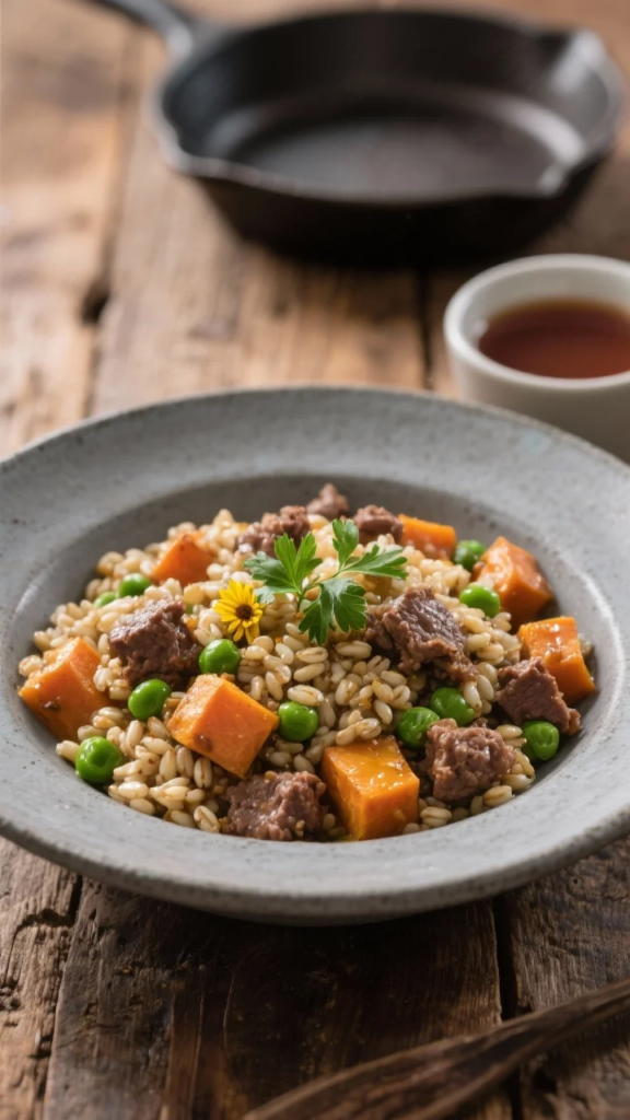 Beef, Barley & Sweet Potato “Sunday Supper”