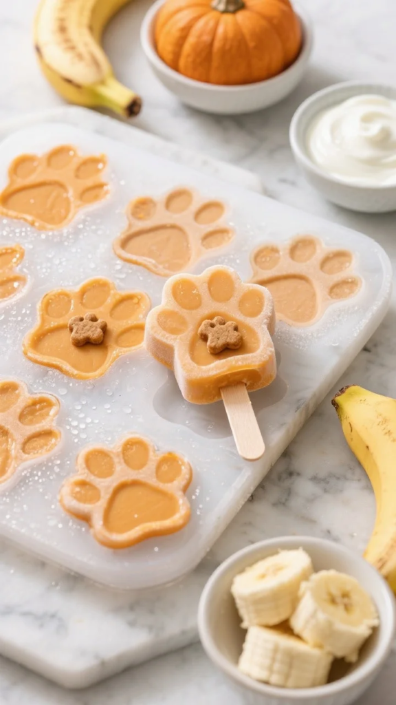Frozen Pumpkin Pupsicles With Banana