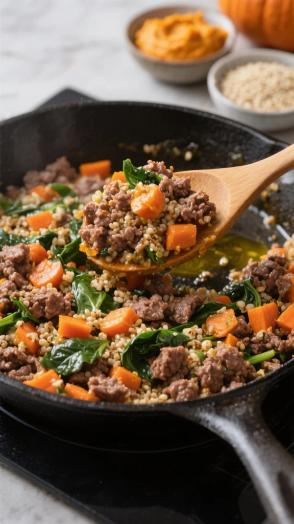 Hearty Pumpkin & Beef Veggie Skillet