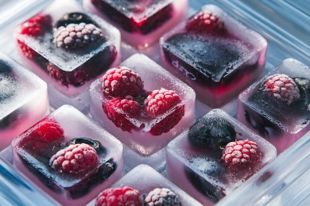 Vegan Frozen Berry & Coconut Oil Cubes 