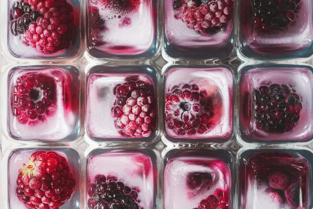 Vegan Frozen Berry & Coconut Oil Cubes –