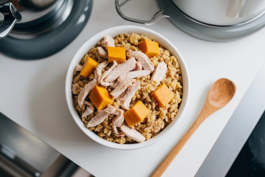 Chicken, Rice, and Pumpkin Dog Food Recipe for Dogs with Allergies