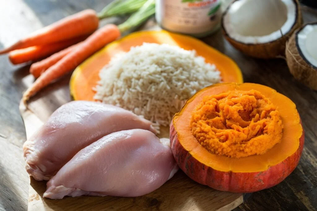Chicken, Rice, and Pumpkin Dog Food Recipe for Dogs with Allergies