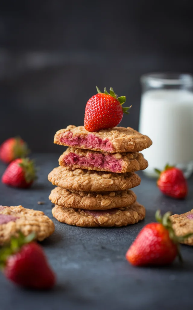 Strawberry Oatmeal Dog Cookies