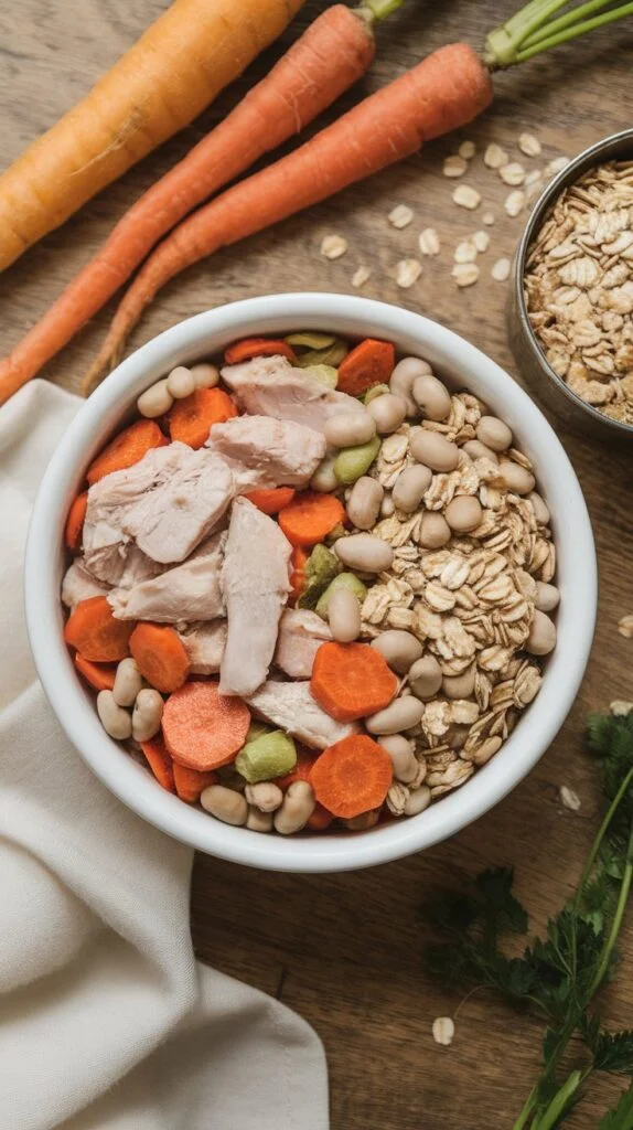 Chicken & Veggie Oatmeal Bowl