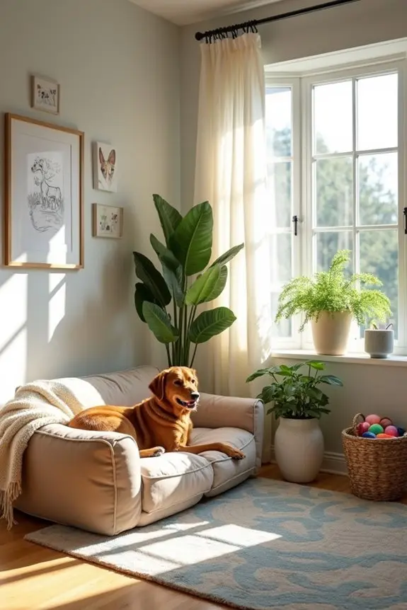 7. Sunlit Dog Relaxation Area