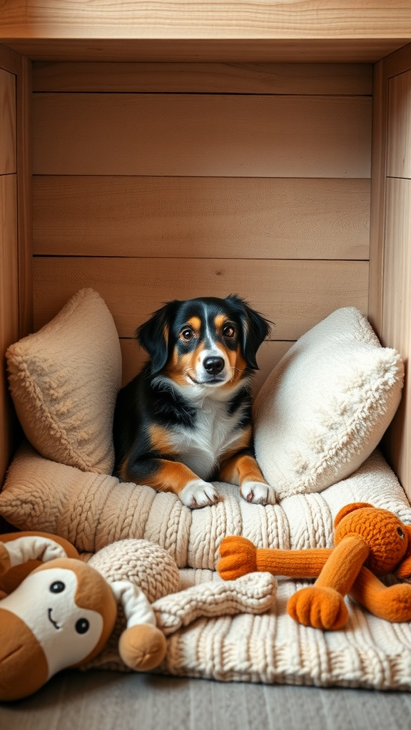 Cozy Dog Nook with Plush Bedding