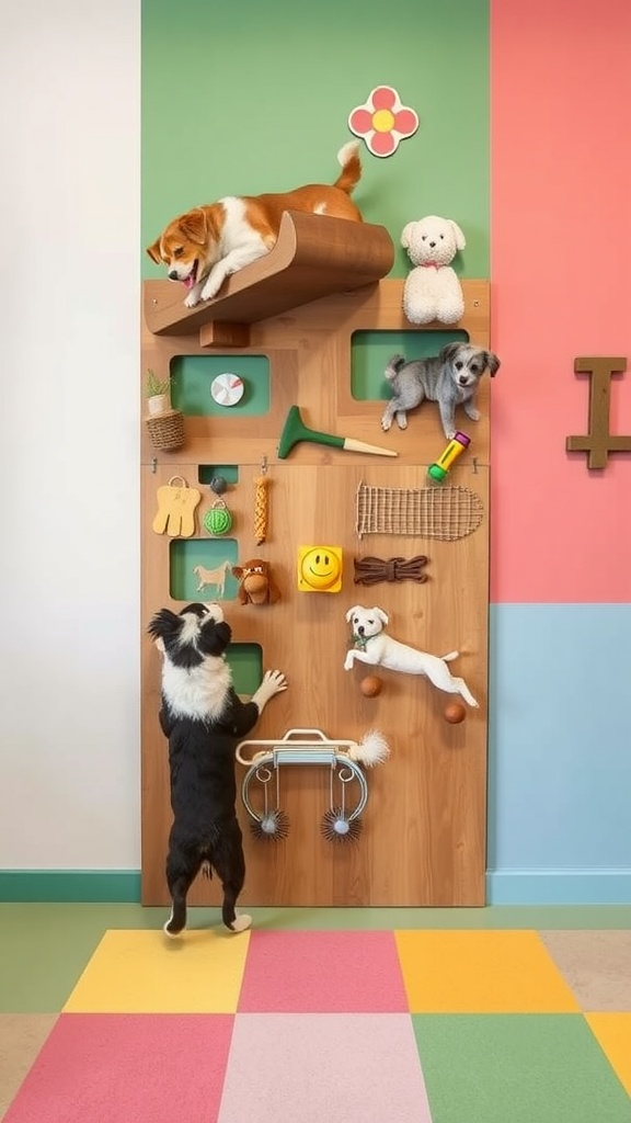 Interactive Dog Wall with Climbing Features