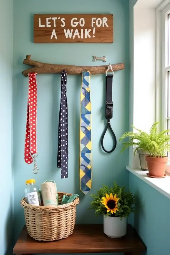 7. Wall-Mounted Leash Hooks