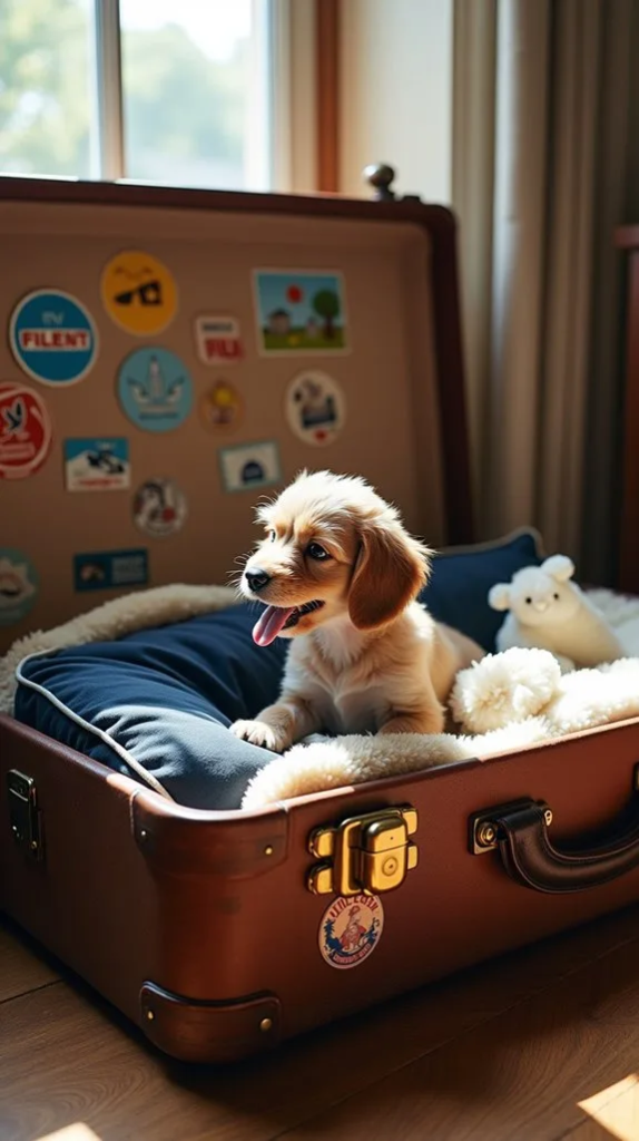 Re-purpose Vintage Suitcases Into Unique Dog Beds