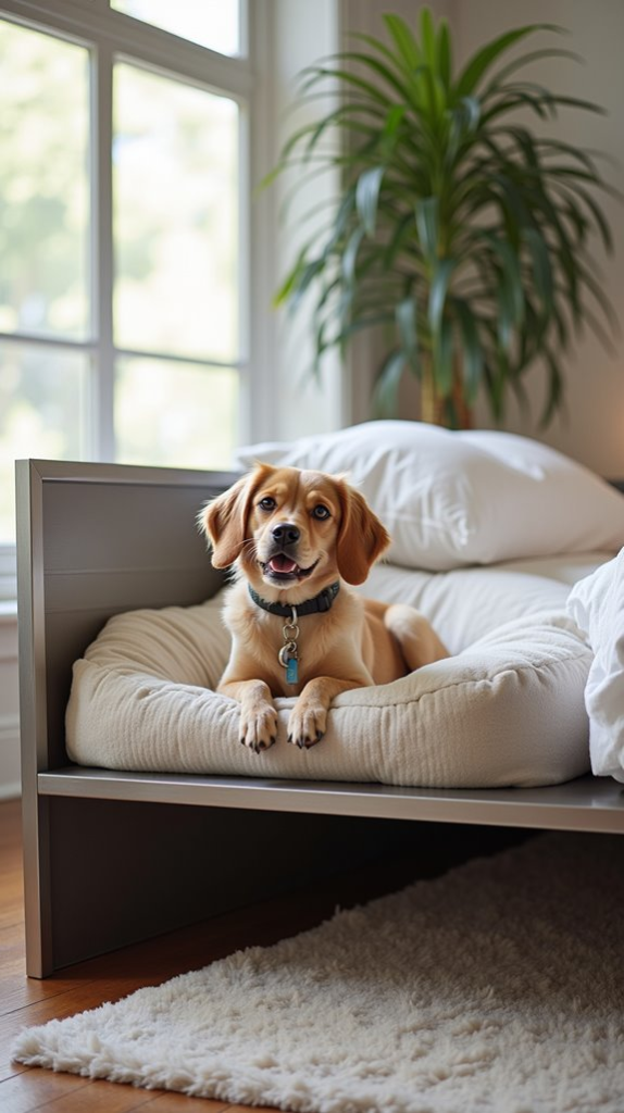 Designer Metal Bed With Custom Dog Bed Platform