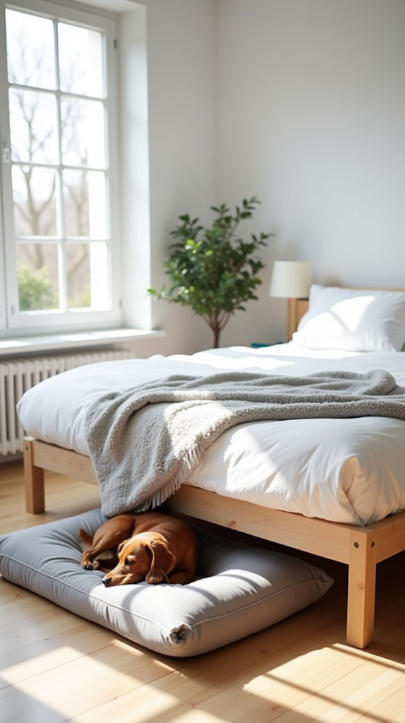 Scandinavian Bed With Dog Bed Attached Seamlessly