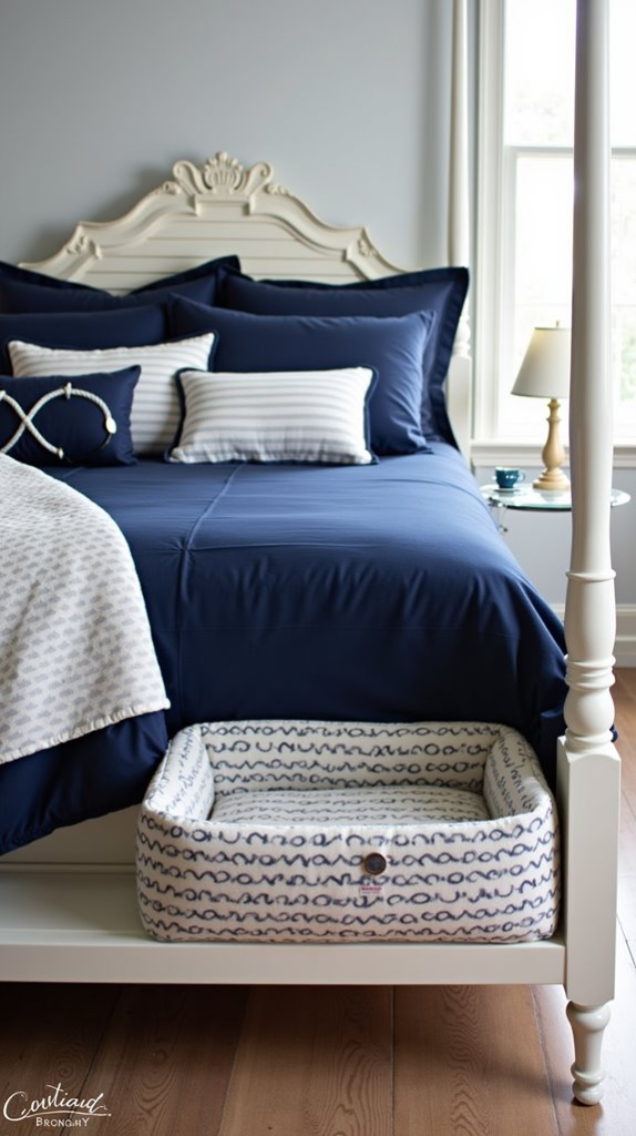 Nautical-Themed Bed With Hidden Dog Bed Compartment