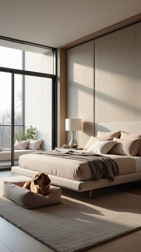 Open Concept Bed With Stylish Canine Rest Area