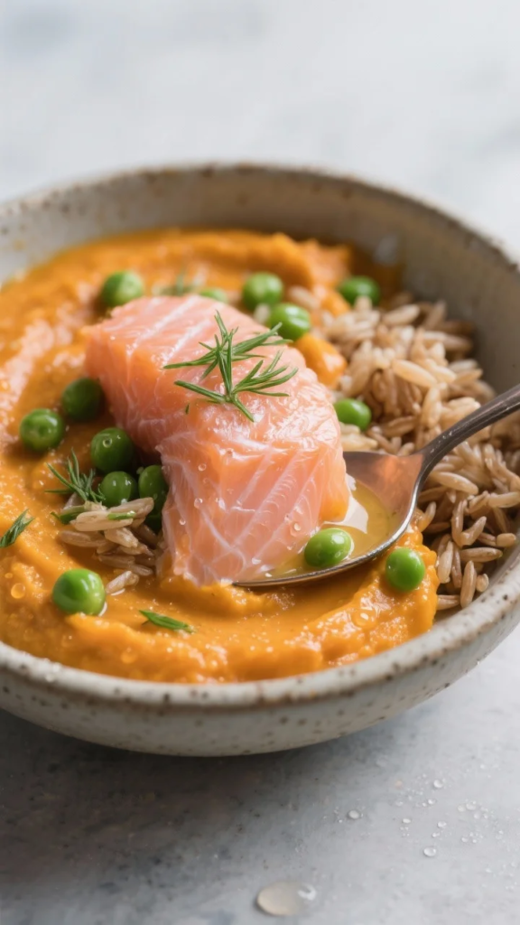 Salmon and Pumpkin Shine Bowl For Glossy Coats