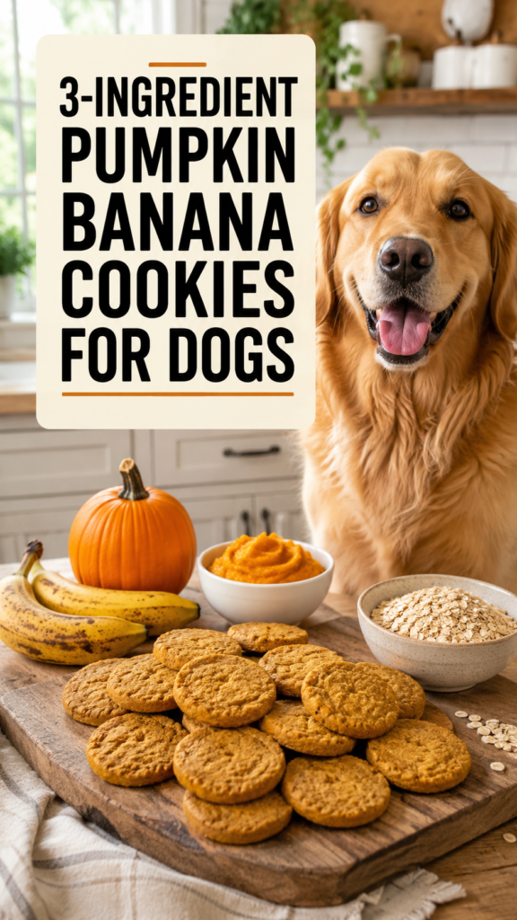 3-Ingredient Pumpkin Banana Cookies for Dogs