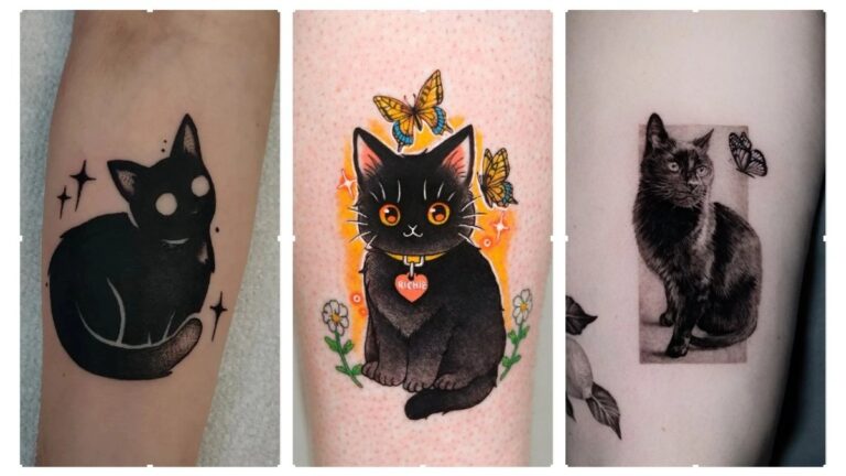black cat tattoo