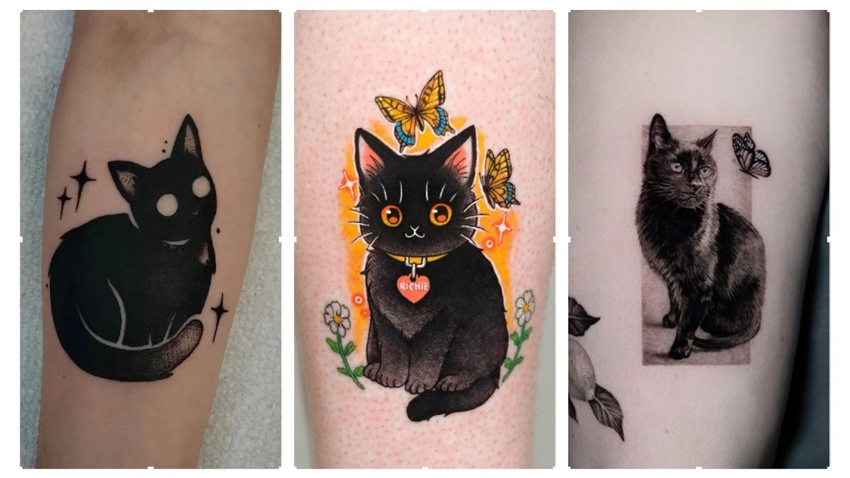 black cat tattoo