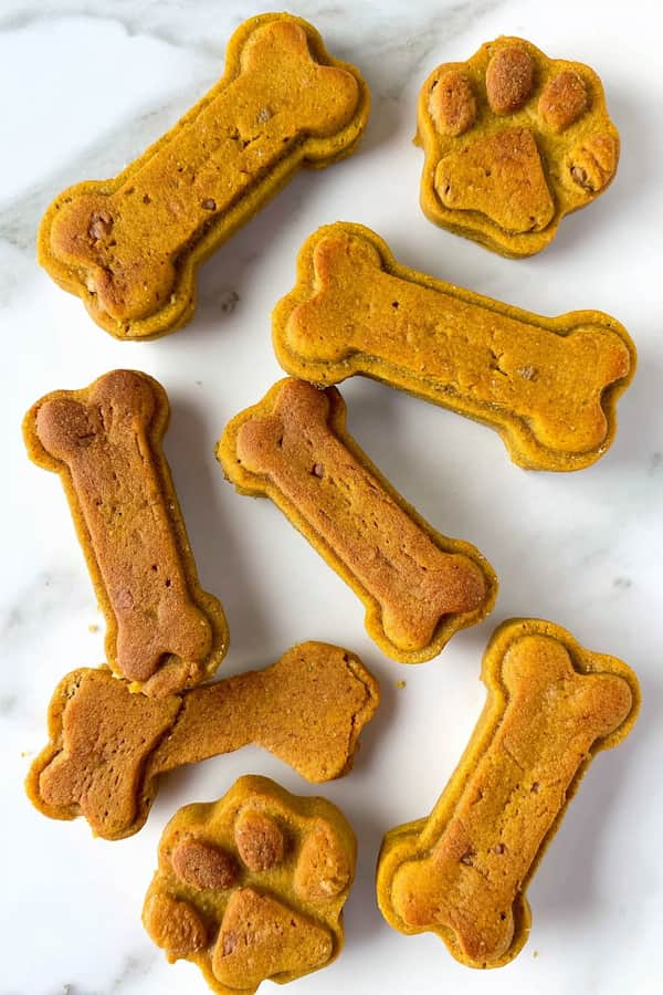 Crunchy 4-Ingredient Baked Dog Treats in Silicone Molds
