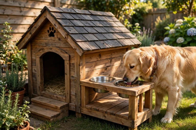 Dog House Ideas With Feeding Station