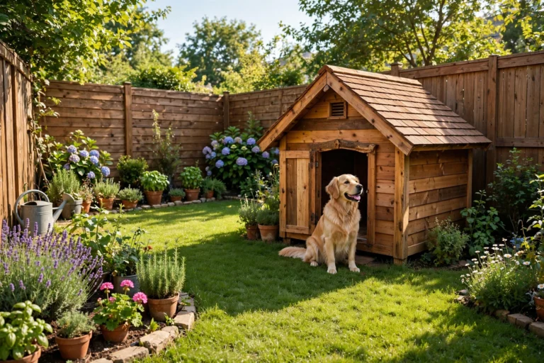 Dog House Ideas With Fenced Yard